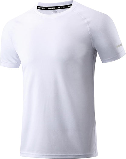 Boyzn 1, 3, 5 or 7 Pack Men's Workout Running Shirts, Dry Fit Moisture Wicking T-Shirt, Gym Athletic Short Sleeve Tee Shirts