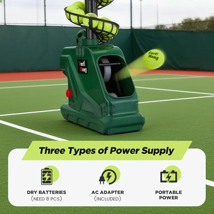 Portable Tennis Ball Machine｜5 Adjustable Angles, 30 MPH Max Speed for Solo & Group Training