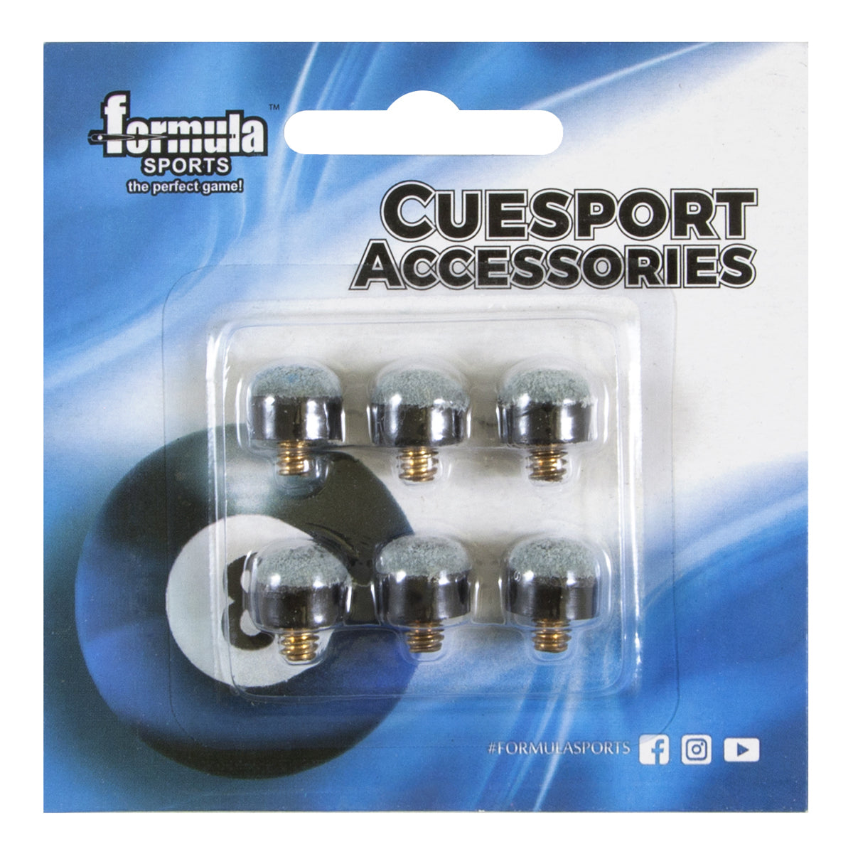Blue Leather Tip Screw On 11mm - SIX PACK