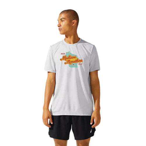 2025 Madison Marathon - ASICS Men's Ready Set Short Sleeve Tee Grey (2011b458) (MM-02)