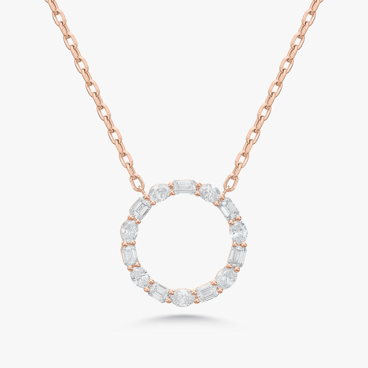 Campbell Multi Mixed Shape Diamond Circle Necklace 2.83 ctw
