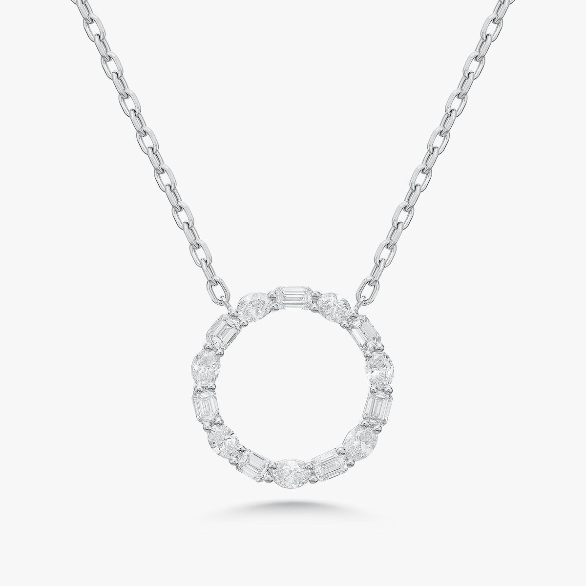 Campbell Multi Mixed Shape Diamond Circle Necklace 2.83 ctw