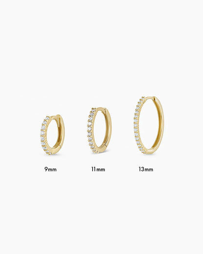 14K Diamond Pavé Huggies