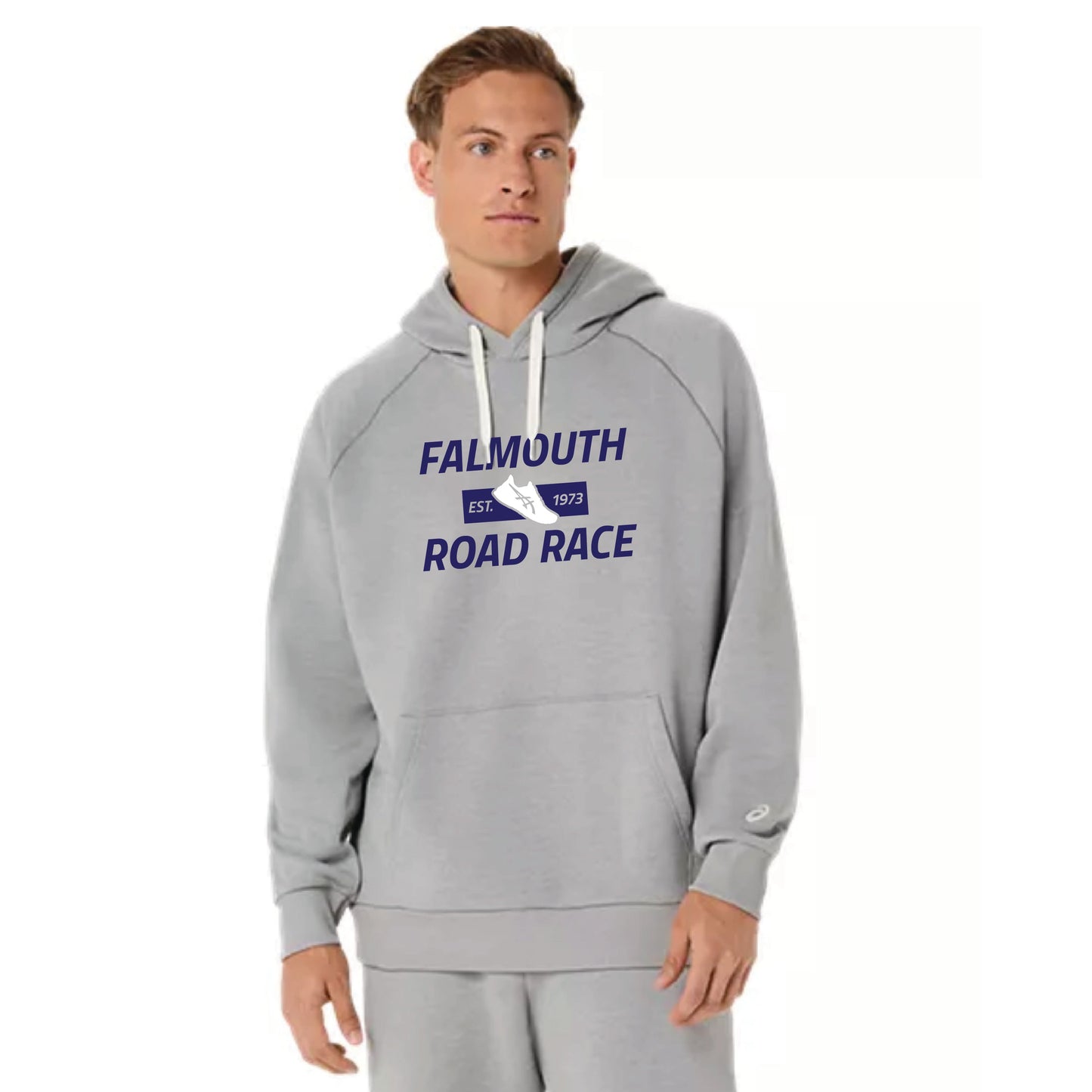 ASICS Falmouth Road Race 2026 - ASICS Unisex Fleece Relaxed Pullover Hoodie Grey Heather (2031F470) (FRR26-03)