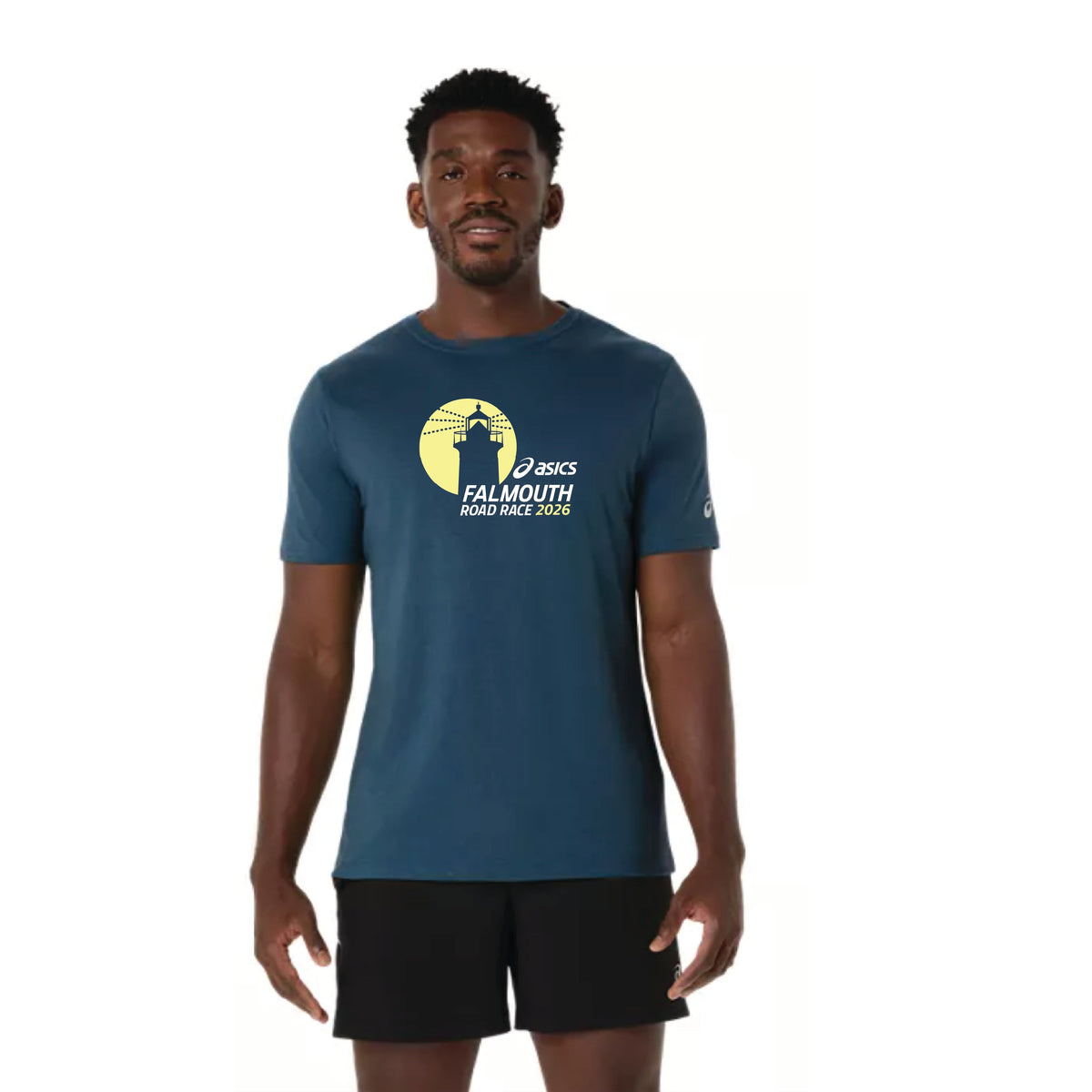 ASICS Falmouth Road Race 2026 Official Tee - Men's PR Poly Cotton Short Sleeve Rich Navy (2011D028) PREORDER (FRR26-01)
