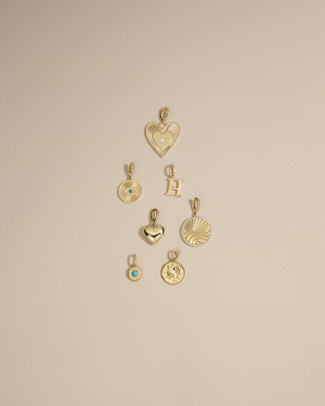14K Gold Sun Birthstone Charm