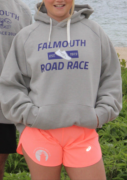 ASICS Falmouth Road Race 2026 - ASICS Unisex Fleece Relaxed Pullover Hoodie Grey Heather (2031F470) (FRR26-03)