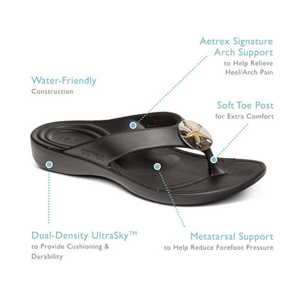 Aetrex Womens Maui Starfish Orthotic Flips (L20W)