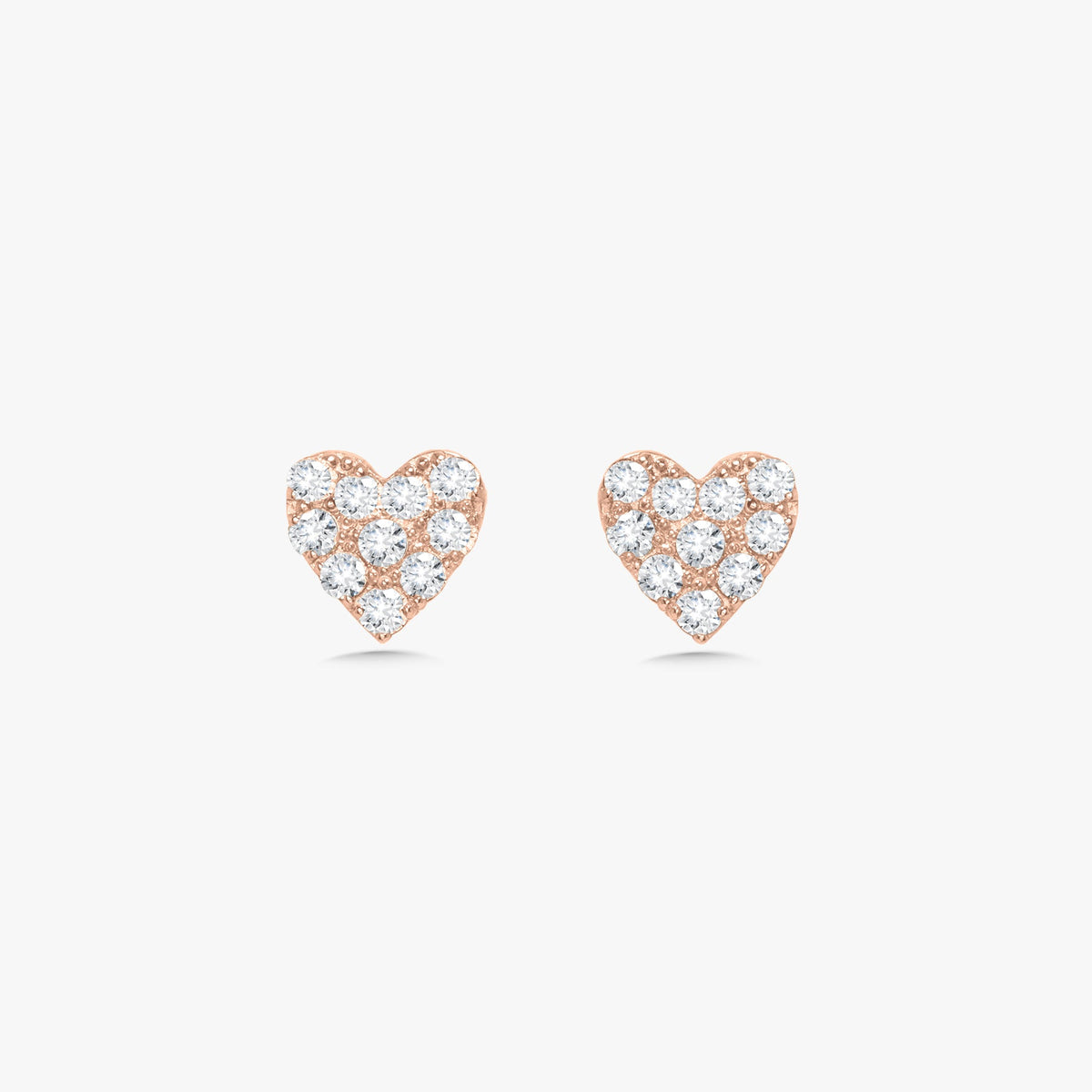 Mini "Love You More" Diamond Heart Stud Earrings