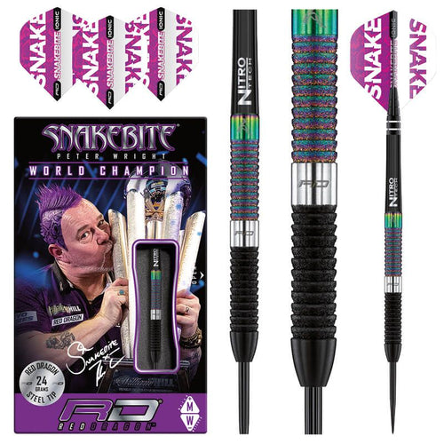 RED DRAGON - Peter Wright Snakebite WC Diamond Fusion Darts - 90% Tungsten - 24g