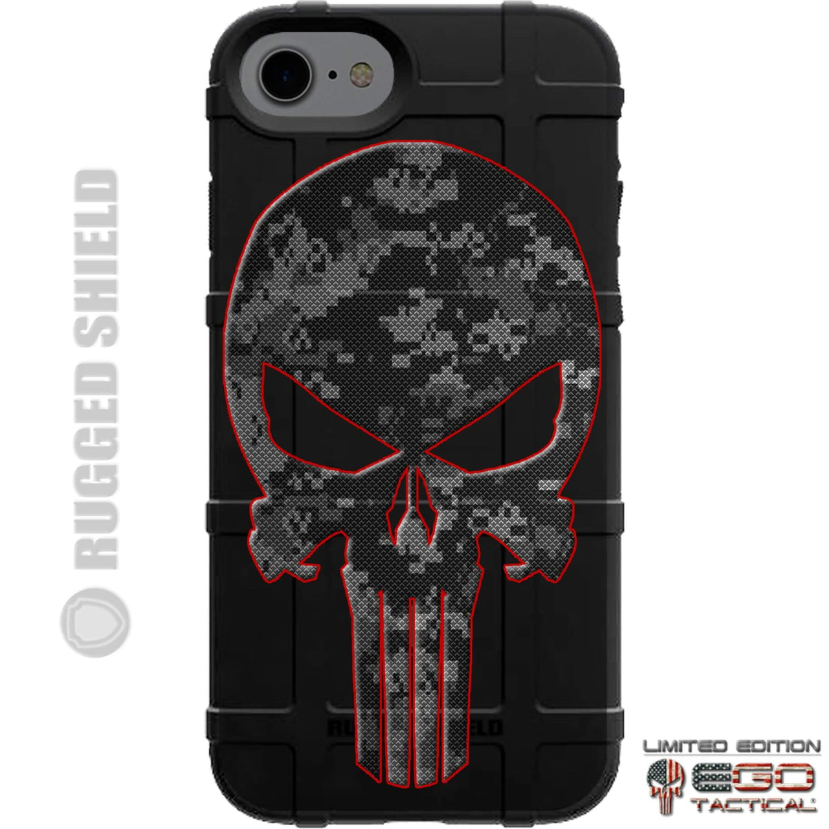 Black Ops Camouflage Punisher Custom Printed Case Design for Apple, Samsung, Google & Motorola Phone Models