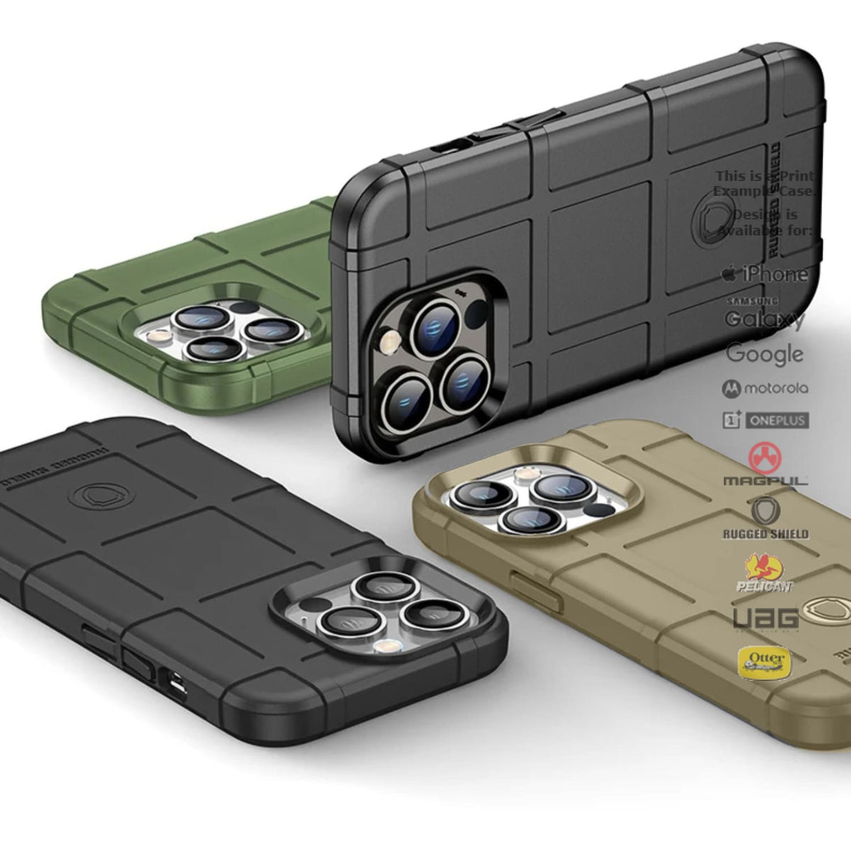 Rugged Shield Branded Solid Color TPU Cases for all Apple iPhone Models