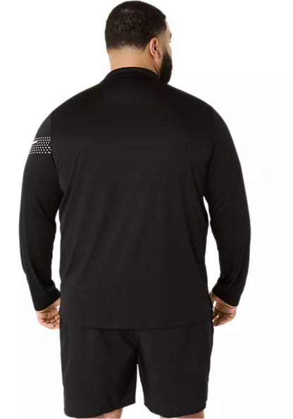 2027 ASICS Los Angeles Marathon - ASICS Men's Icon Long Sleeve 1/2 Zip Black (2011D459)(LA27-12)