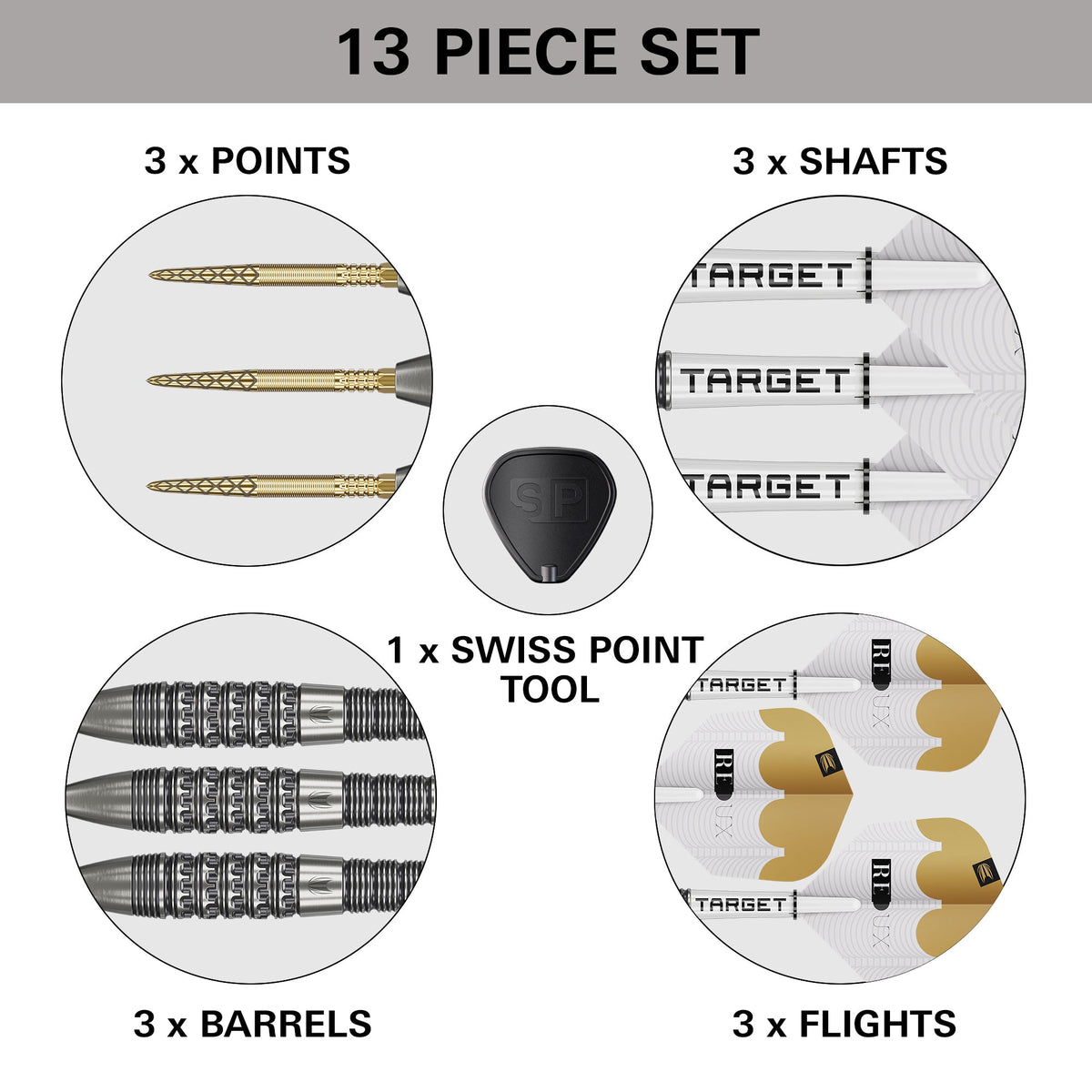 TARGET - 23g - Redux SP 01 - Steel Tip Swiss Point - 90% Tungsten Darts
