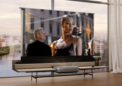 celexon CLR HomeCinema Plus UST High Contrast Electric Floor Projector Screen