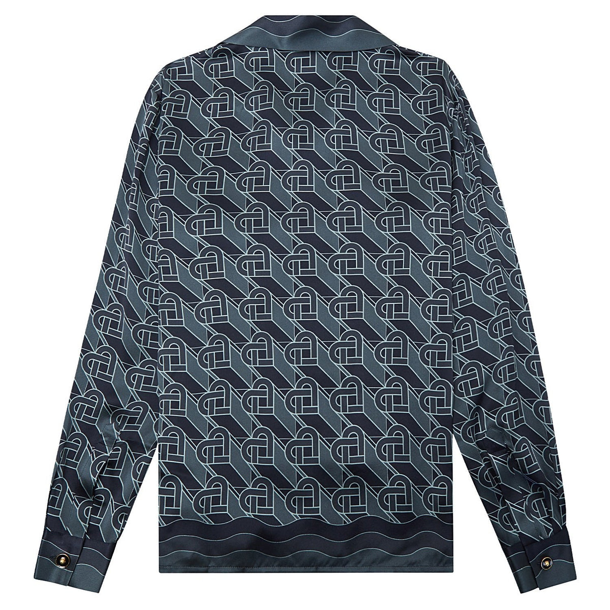 Heart Monogramme Silk Shirt | Black