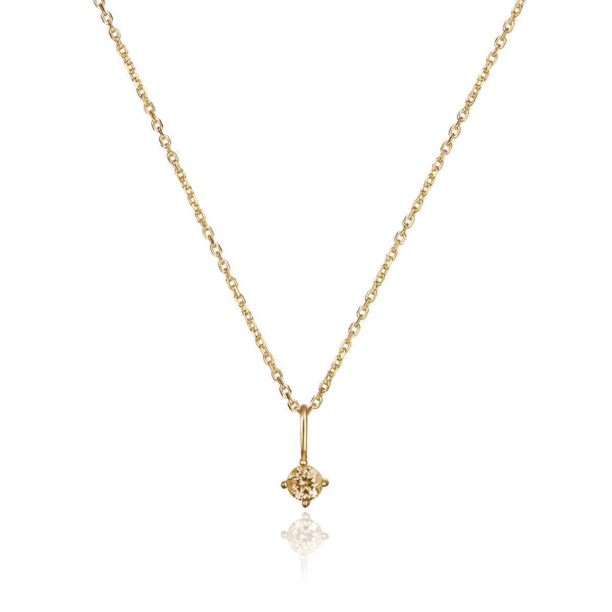 Gold Small Birthstone Pendant Necklace