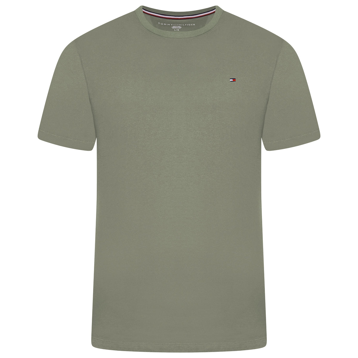 Tommy Hilfiger Flag Embroidery Fitted Crew Neck T-Shirt