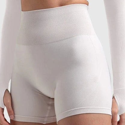 Seamless Sports Bra Set with Peach Hip Trousers – Super Stretch Long Sleeve Yoga Outfit S, M, L